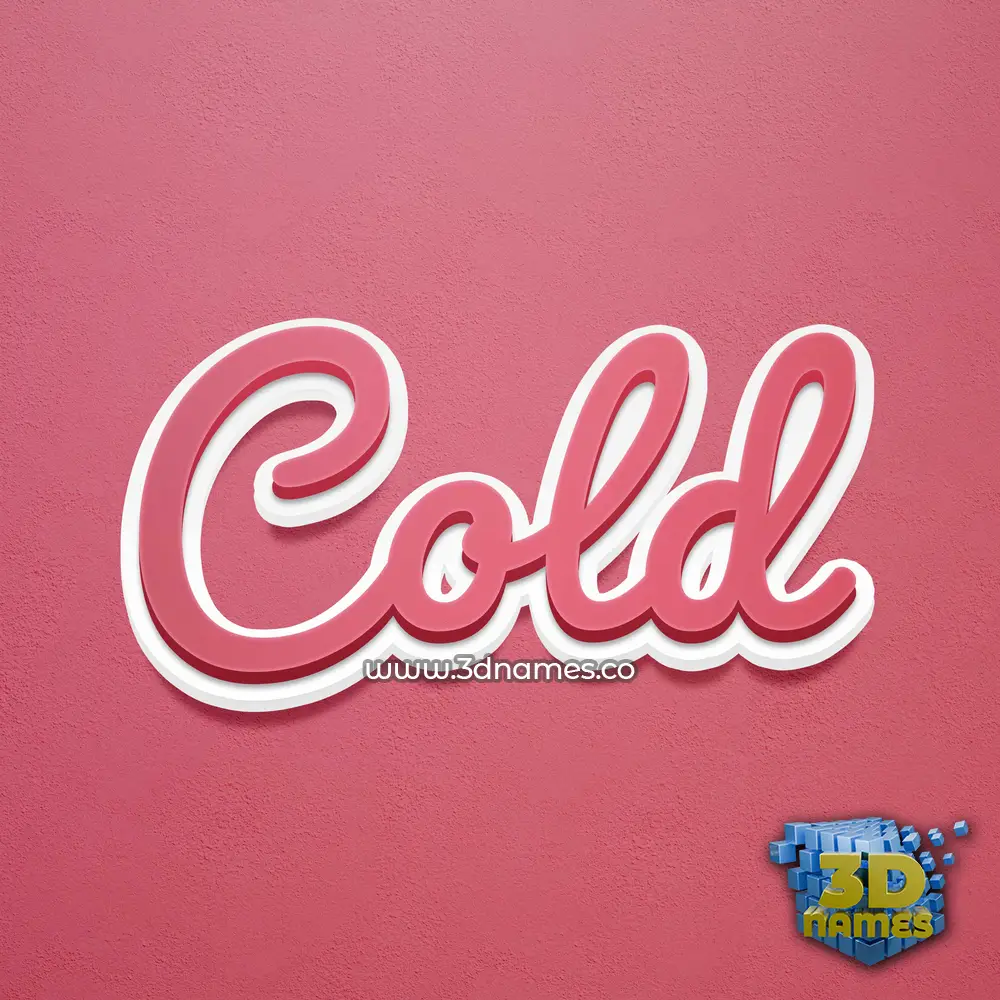 cold in Red Scribble style - 3D name wallpaper