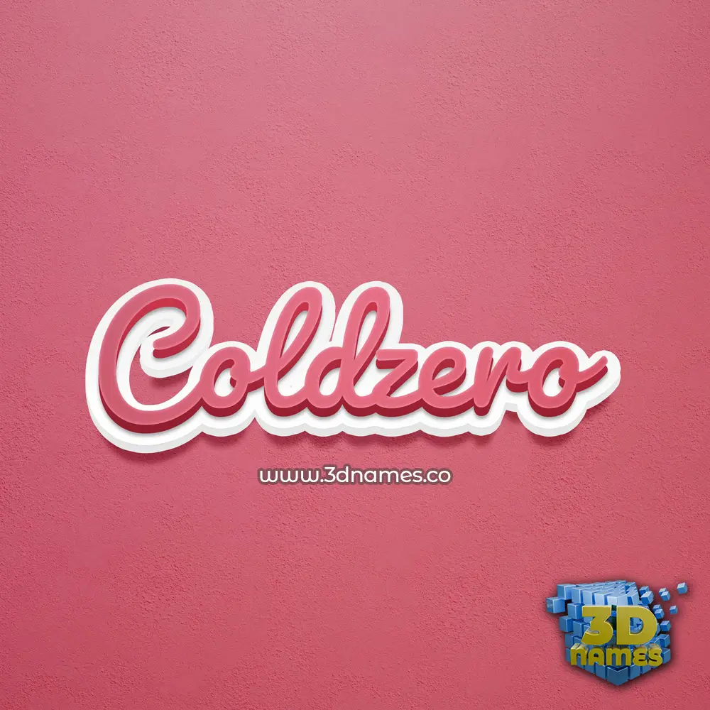 coldzero in Red Scribble style - 3D name wallpaper