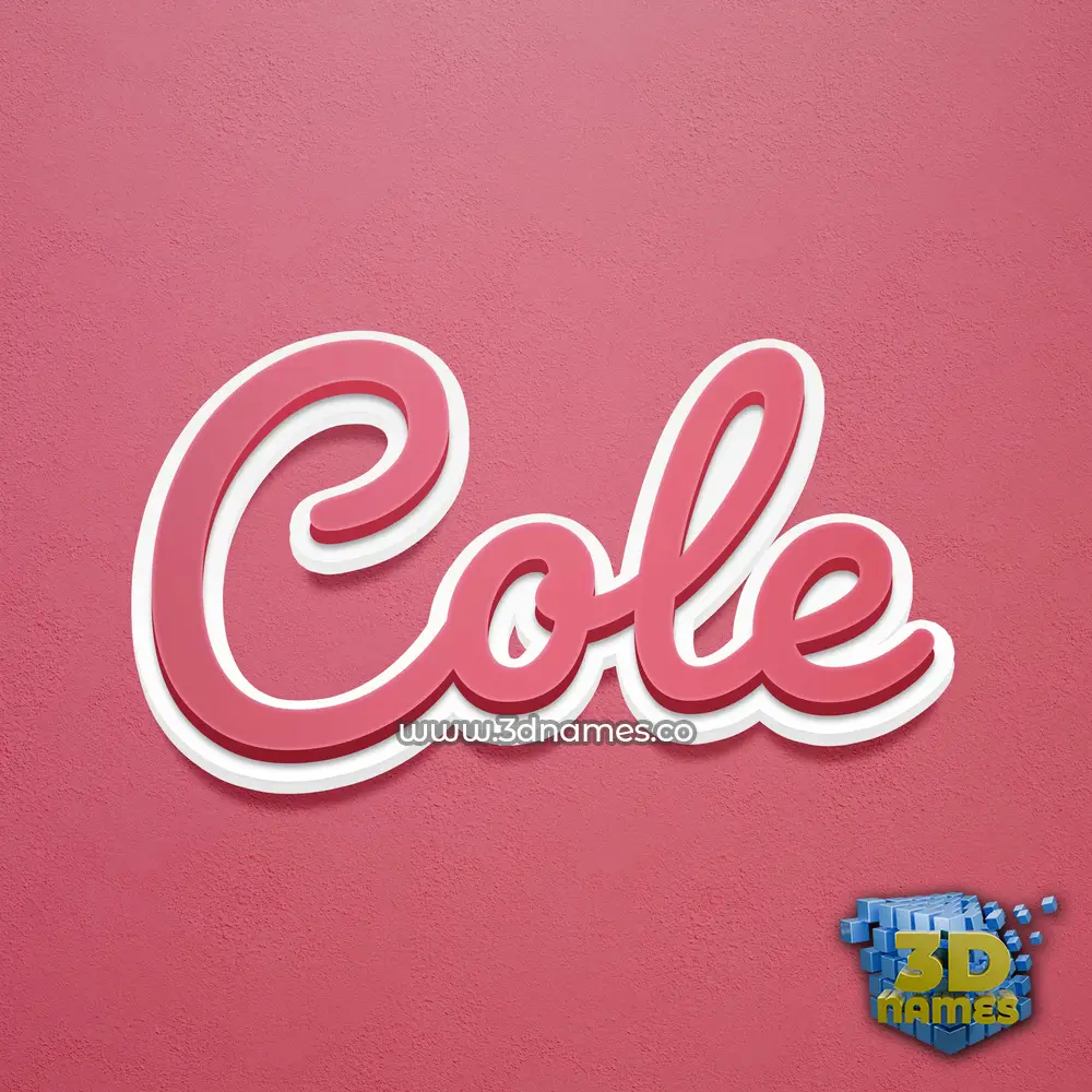 cole in Red Scribble style - 3D name wallpaper