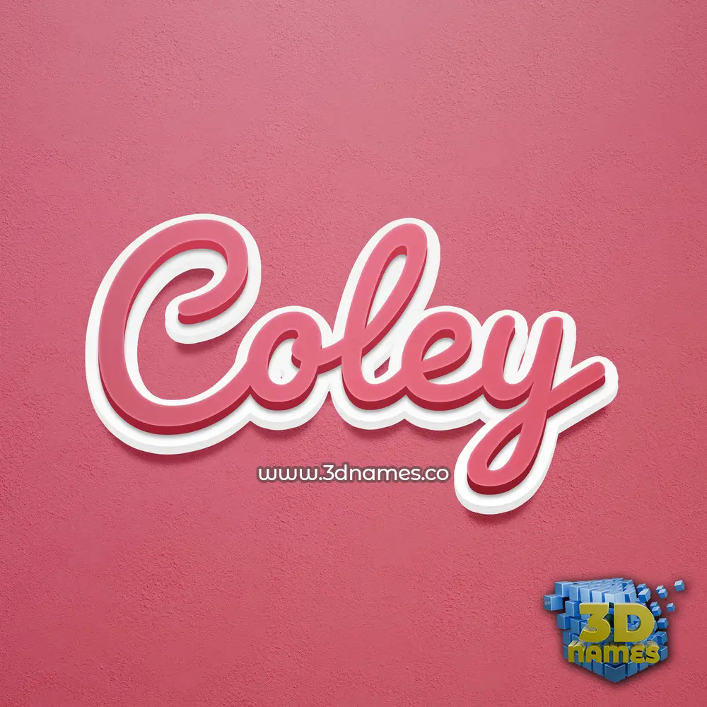 coley in Red Scribble style - 3D name wallpaper