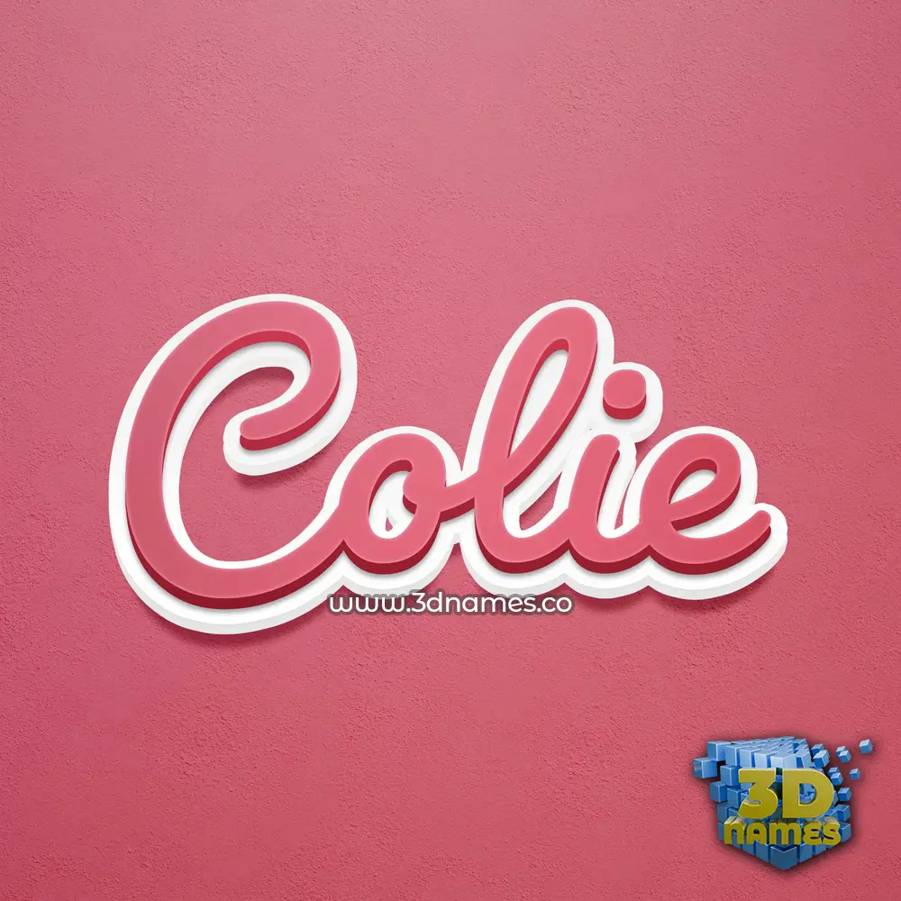 colie in Red Scribble style - 3D name wallpaper