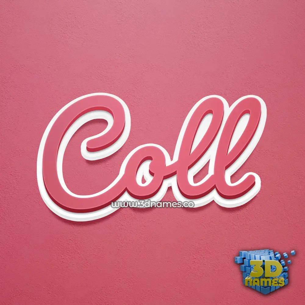 coll in Red Scribble style - 3D name wallpaper