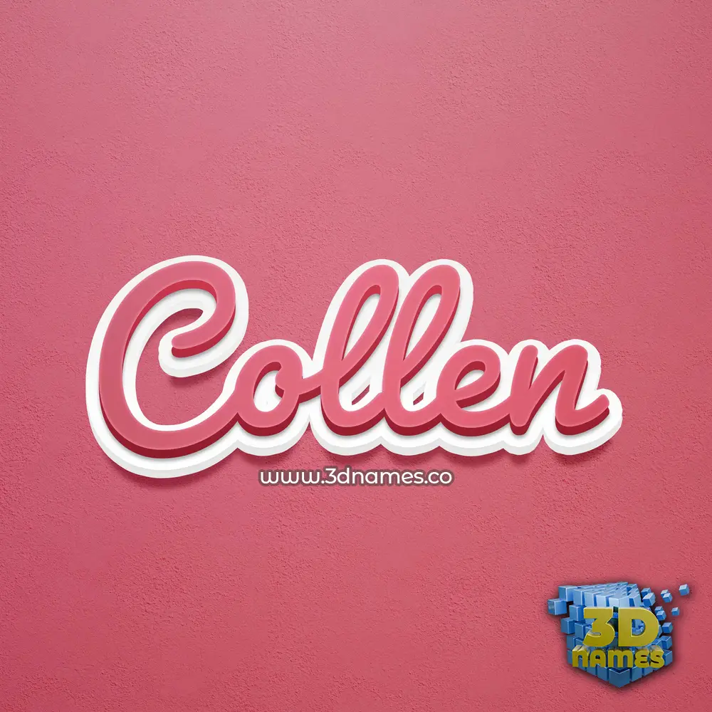 collen in Red Scribble style - 3D name wallpaper
