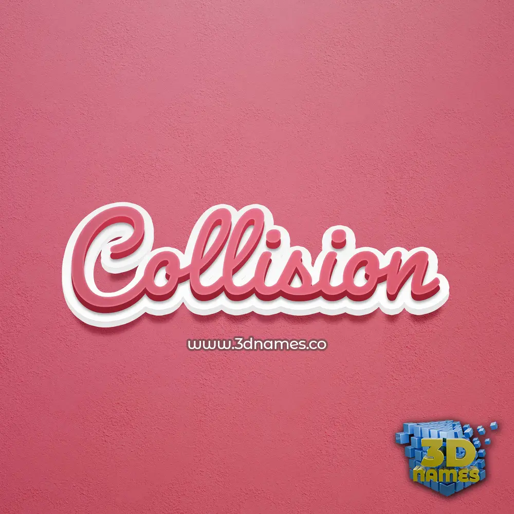 collision in Red Scribble style - 3D name wallpaper