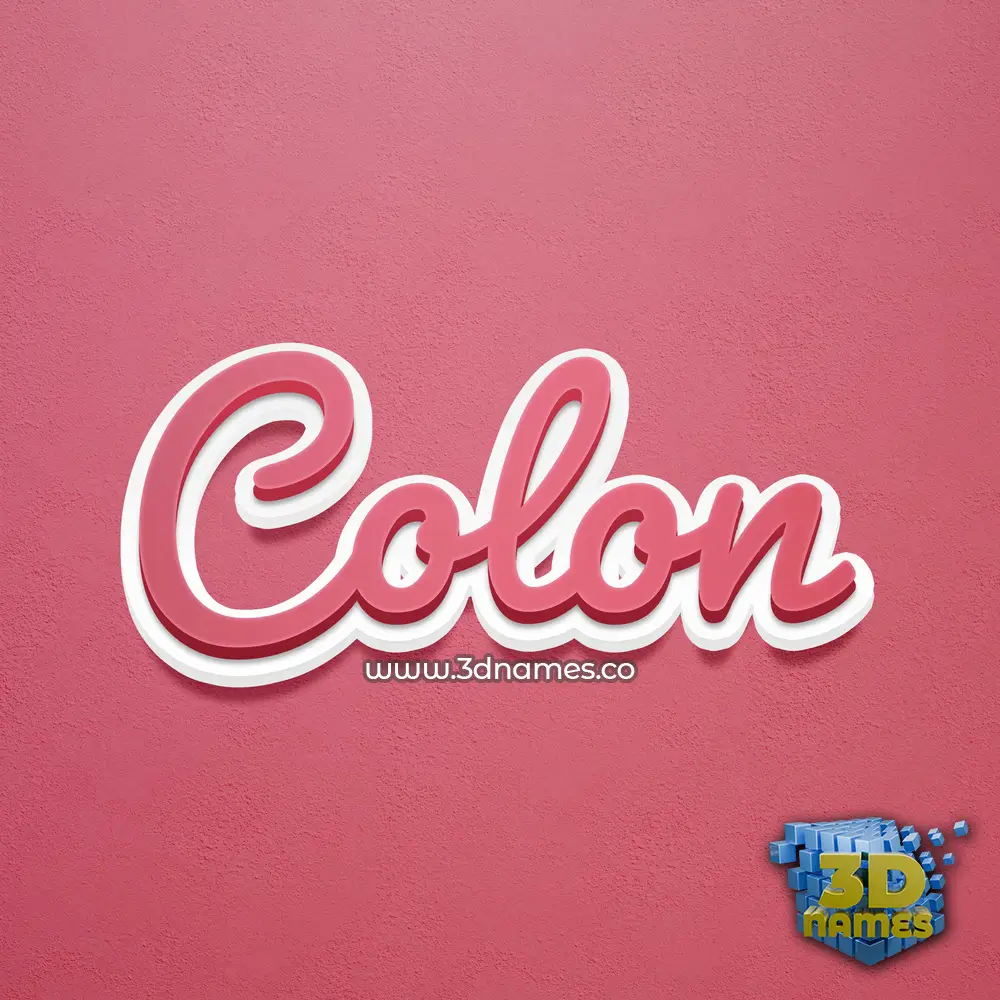 colon in Red Scribble style - 3D name wallpaper