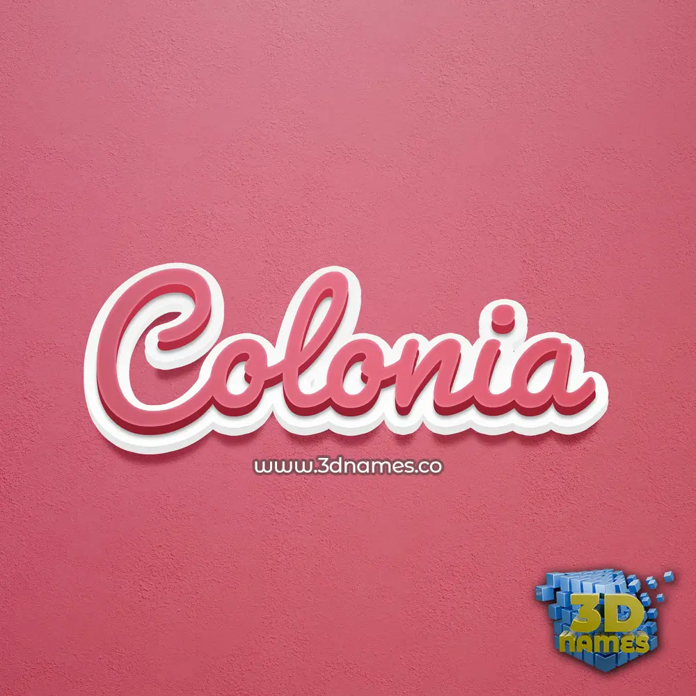 colonia in Red Scribble style - 3D name wallpaper