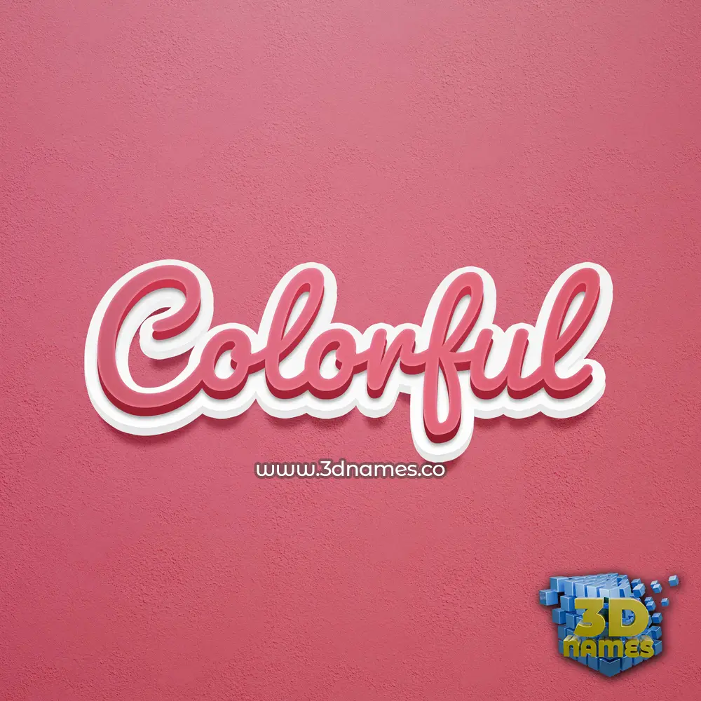 colorful in Red Scribble style - 3D name wallpaper