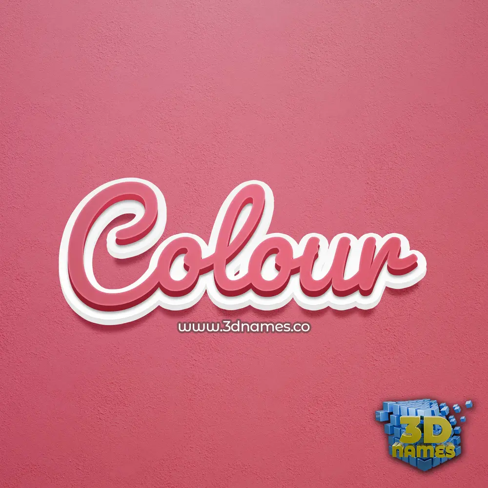 colour in Red Scribble style - 3D name wallpaper