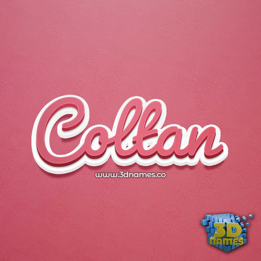 coltan in Red Scribble style - 3D name wallpaper