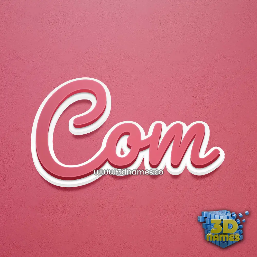 com in Red Scribble style - 3D name wallpaper