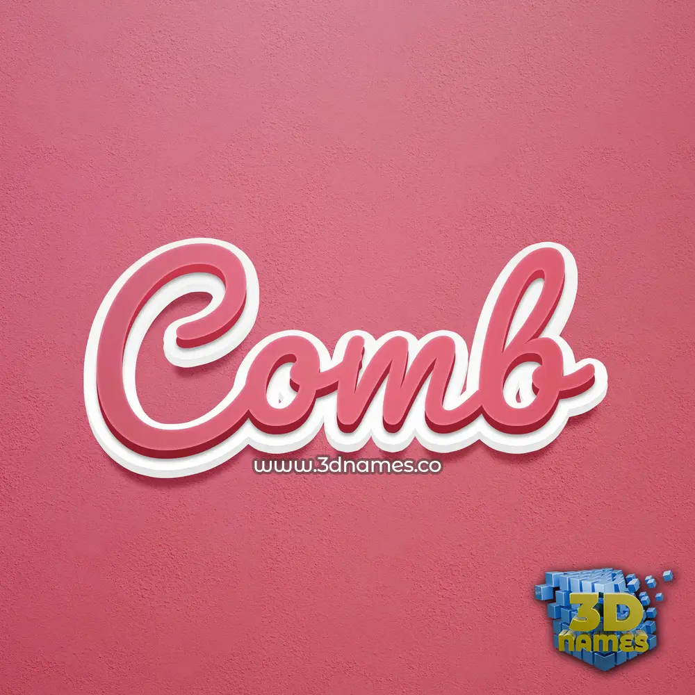 comb in Red Scribble style - 3D name wallpaper
