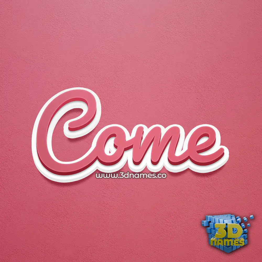 come in Red Scribble style - 3D name wallpaper