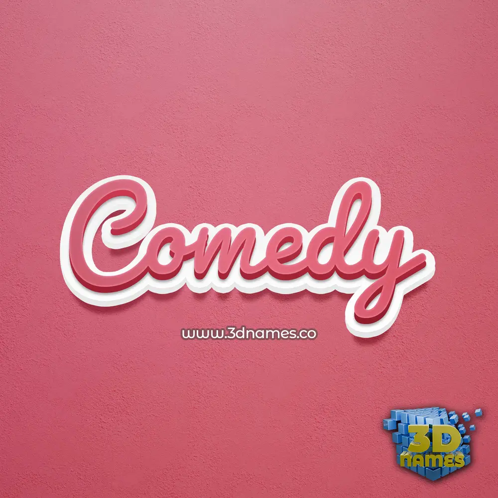comedy in Red Scribble style - 3D name wallpaper