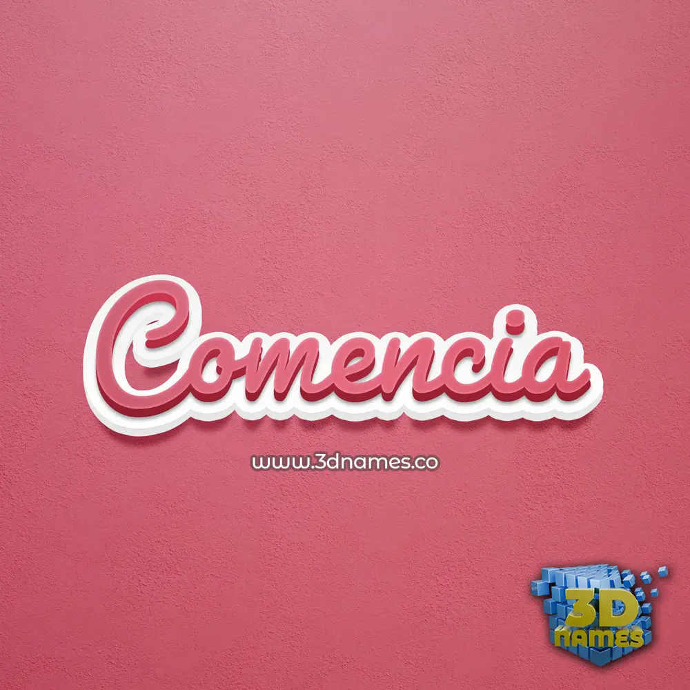 comencia in Red Scribble style - 3D name wallpaper