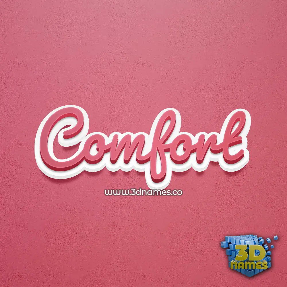 comfort in Red Scribble style - 3D name wallpaper