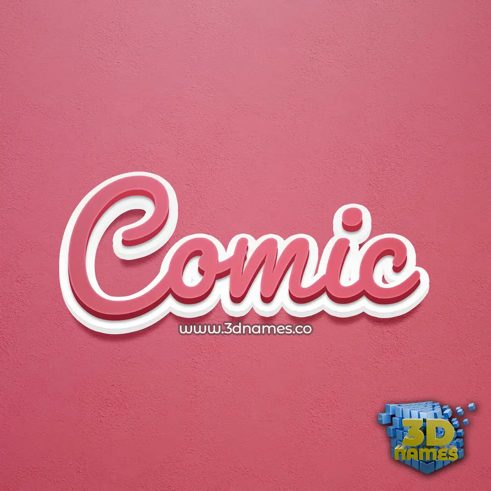comic in Red Scribble style - 3D name wallpaper