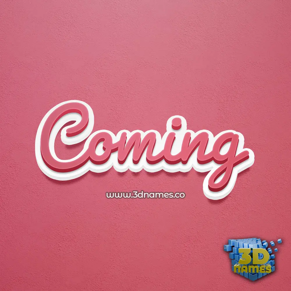 coming in Red Scribble style - 3D name wallpaper