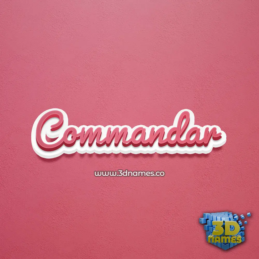 commandar in Red Scribble style - 3D name wallpaper
