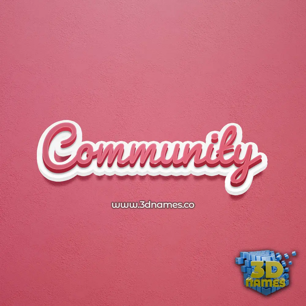 community in Red Scribble style - 3D name wallpaper