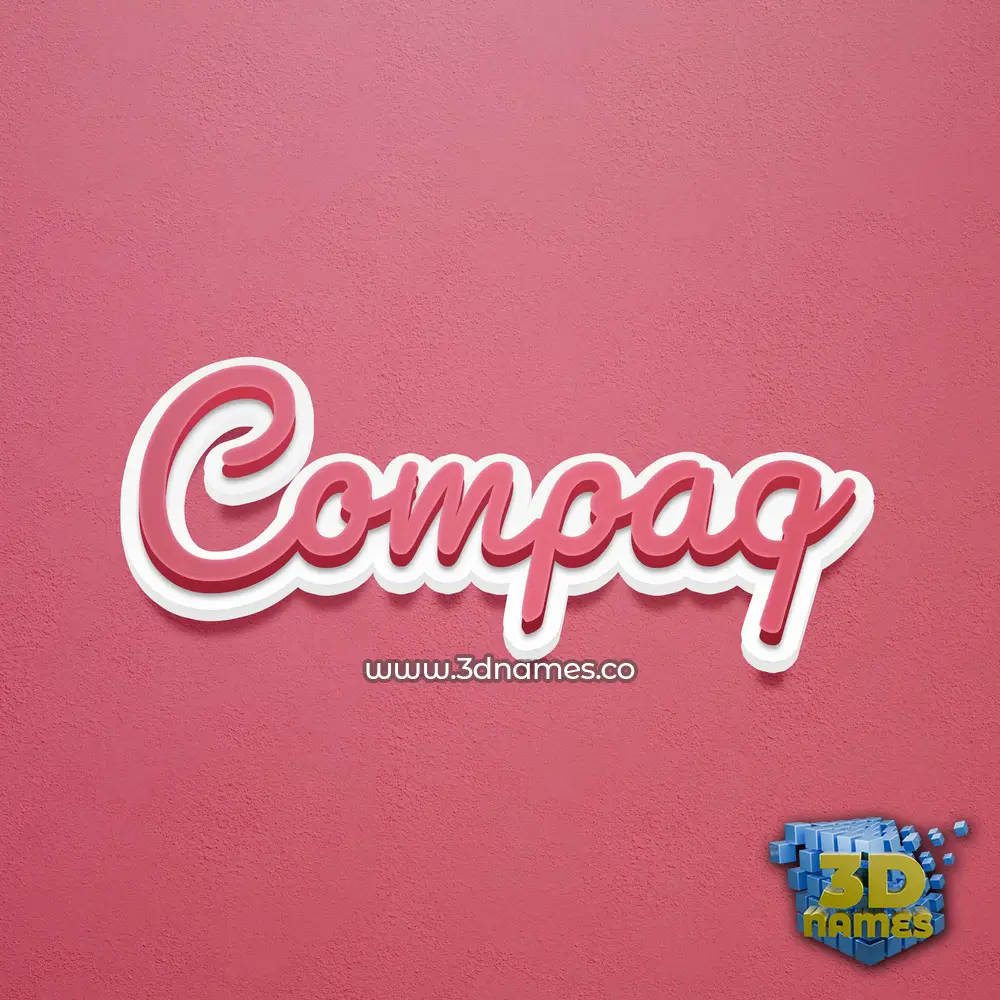 compaq in Red Scribble style - 3D name wallpaper