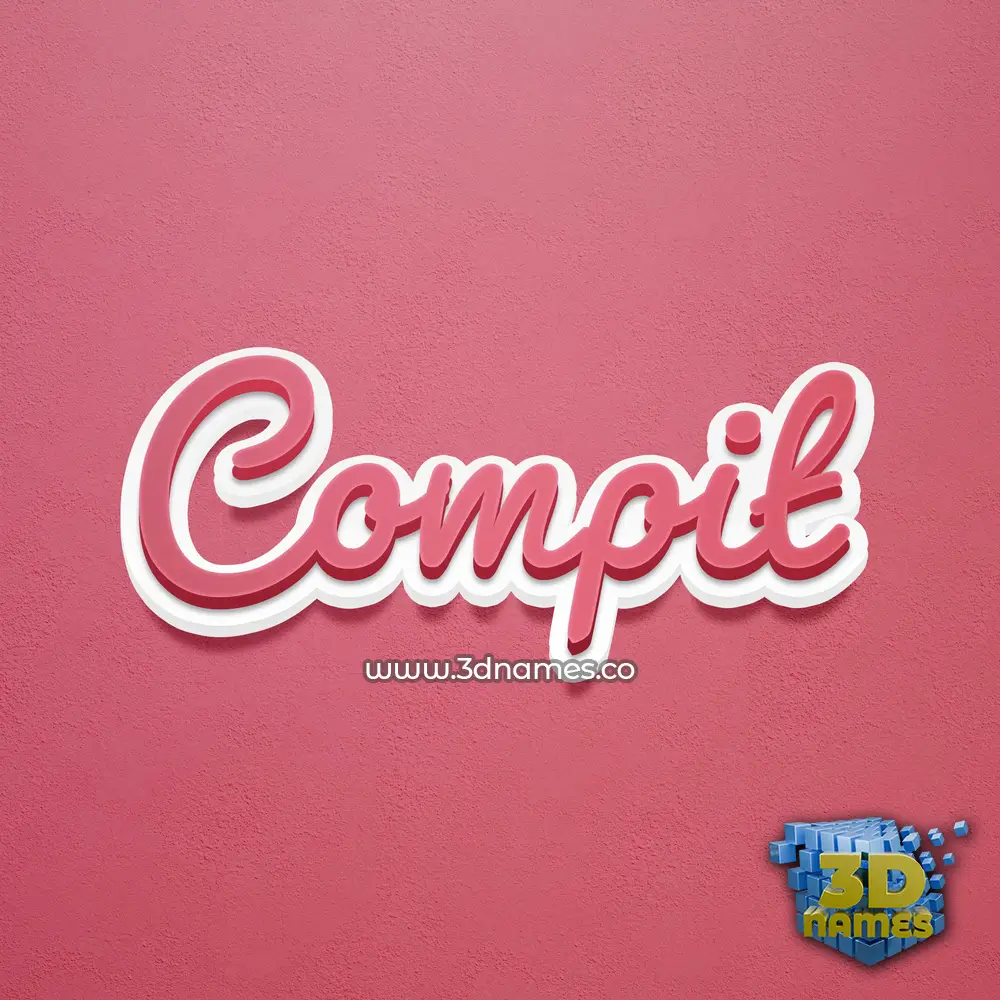 compit in Red Scribble style - 3D name wallpaper