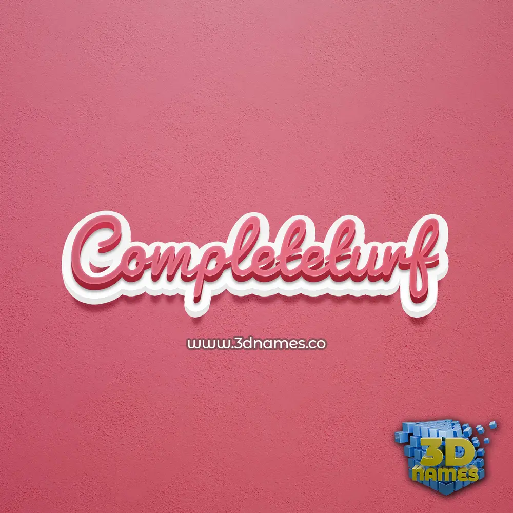 completeturf in Red Scribble style - 3D name wallpaper