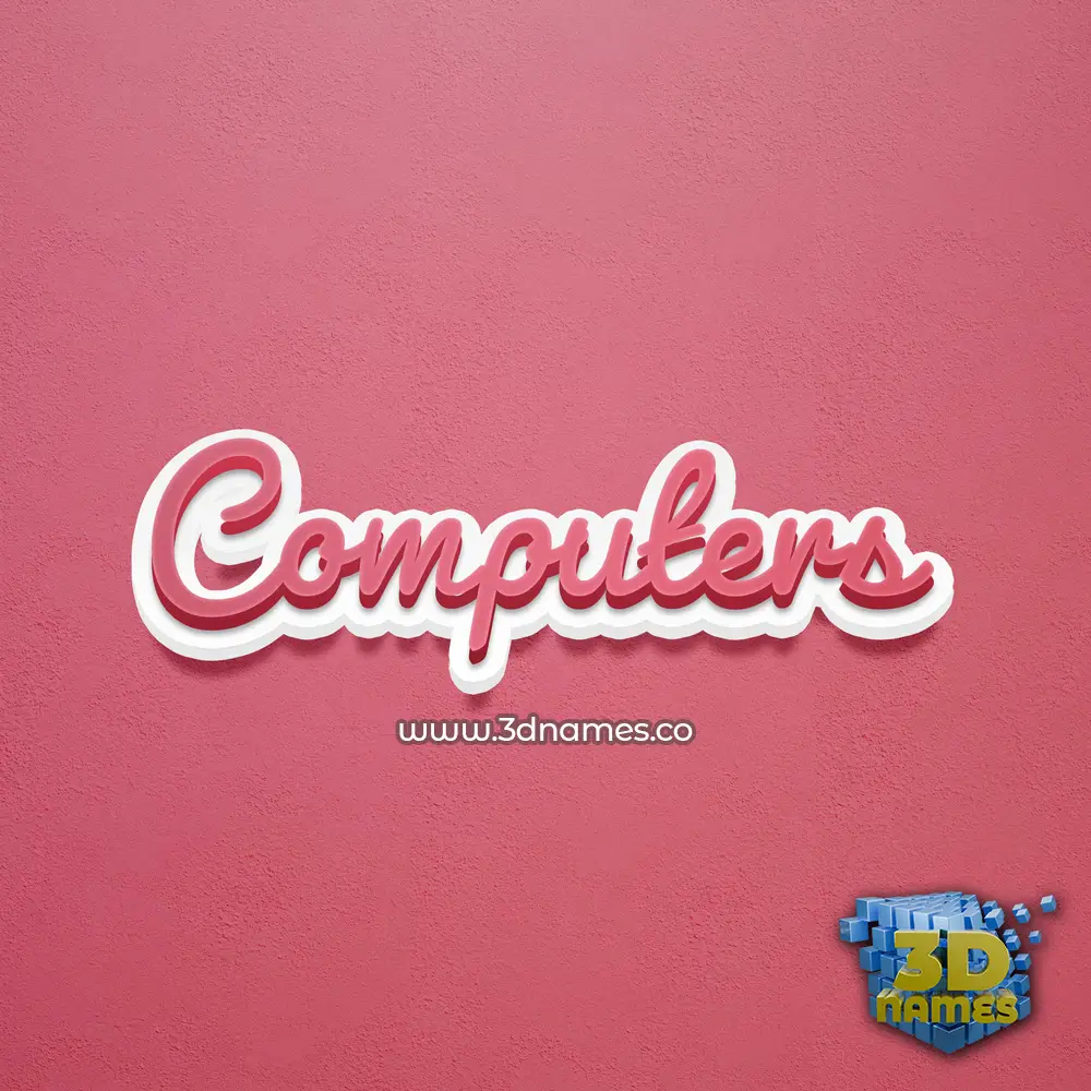 computers in Red Scribble style - 3D name wallpaper