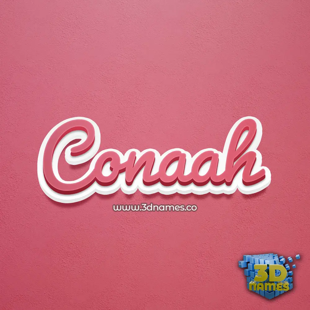 conaah in Red Scribble style - 3D name wallpaper
