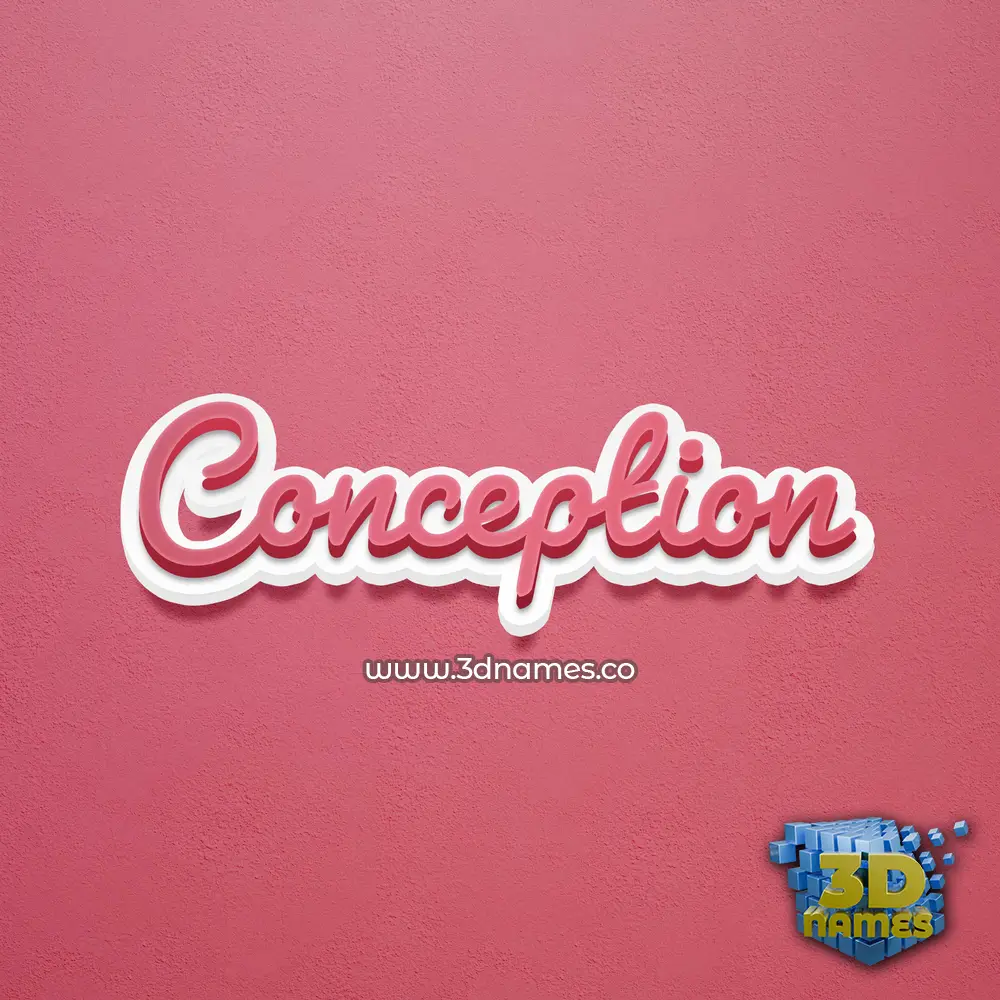 conception in Red Scribble style - 3D name wallpaper