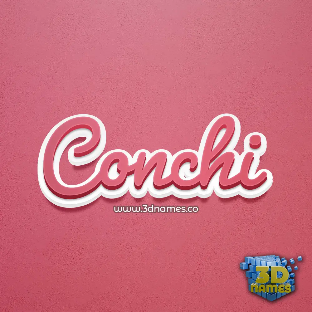 conchi in Red Scribble style - 3D name wallpaper