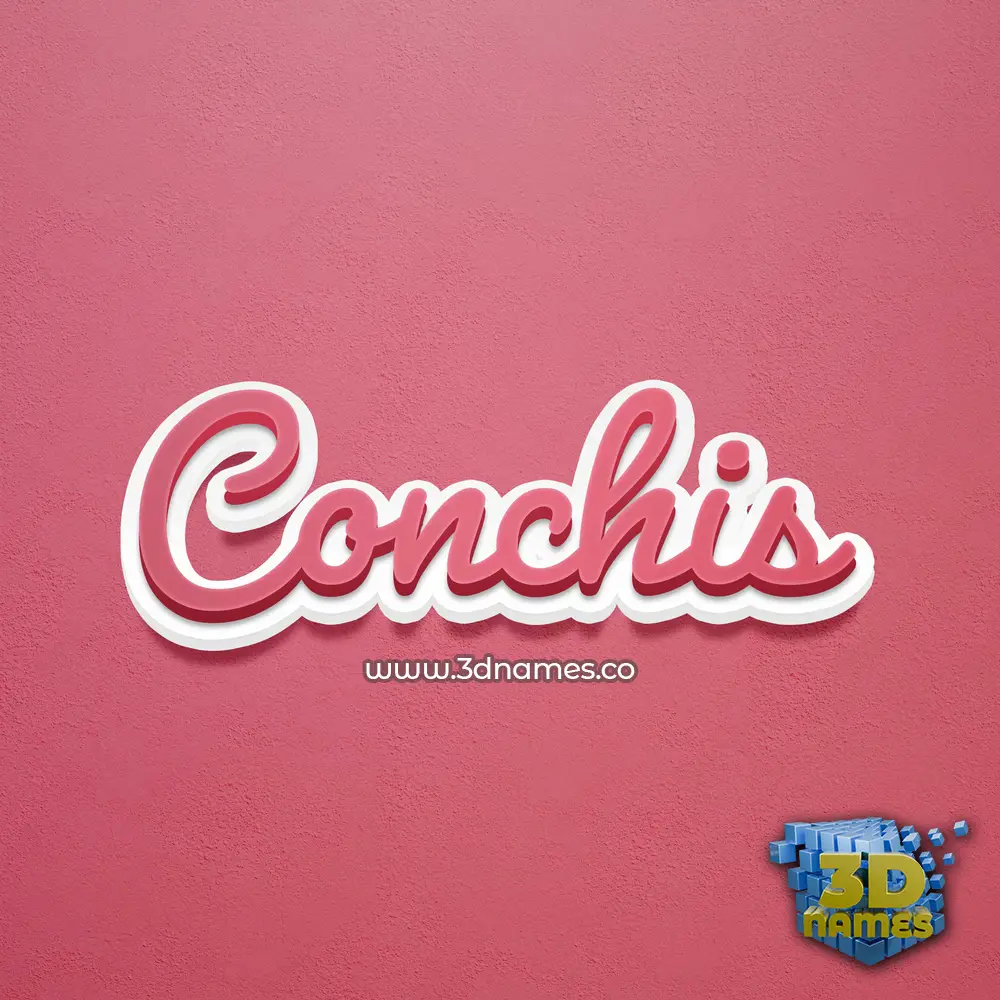 conchis in Red Scribble style - 3D name wallpaper