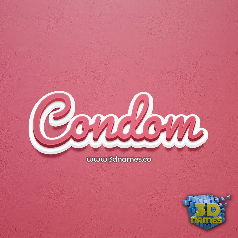 condom in Red Scribble style - 3D name wallpaper