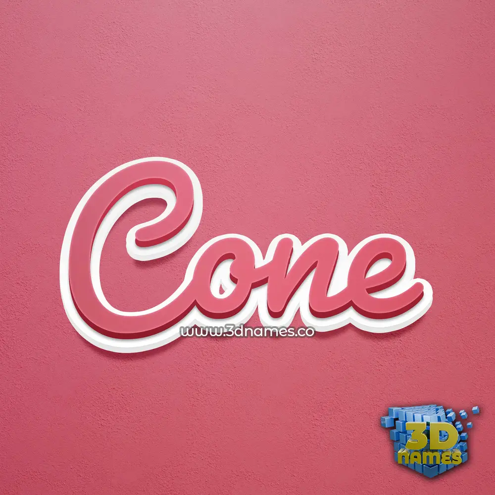 cone in Red Scribble style - 3D name wallpaper