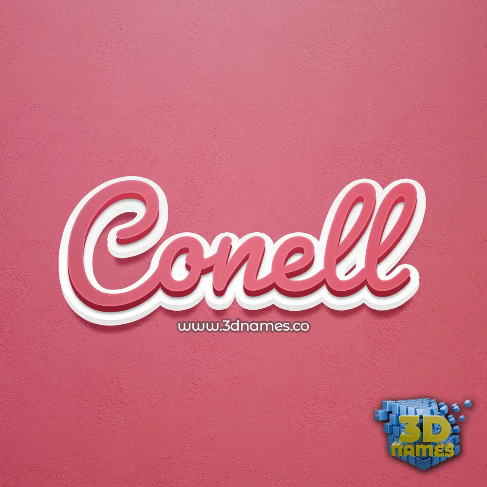 conell in Red Scribble style - 3D name wallpaper