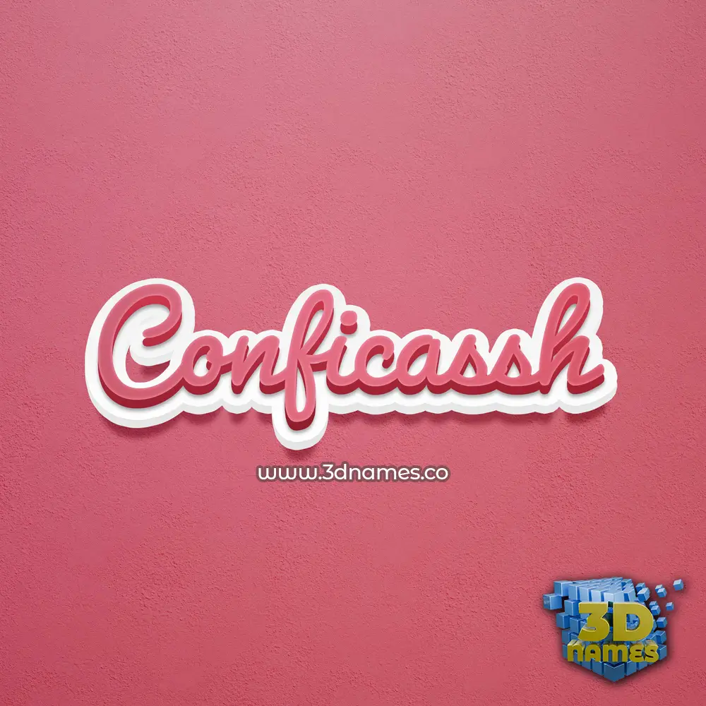 conficassh in Red Scribble style - 3D name wallpaper