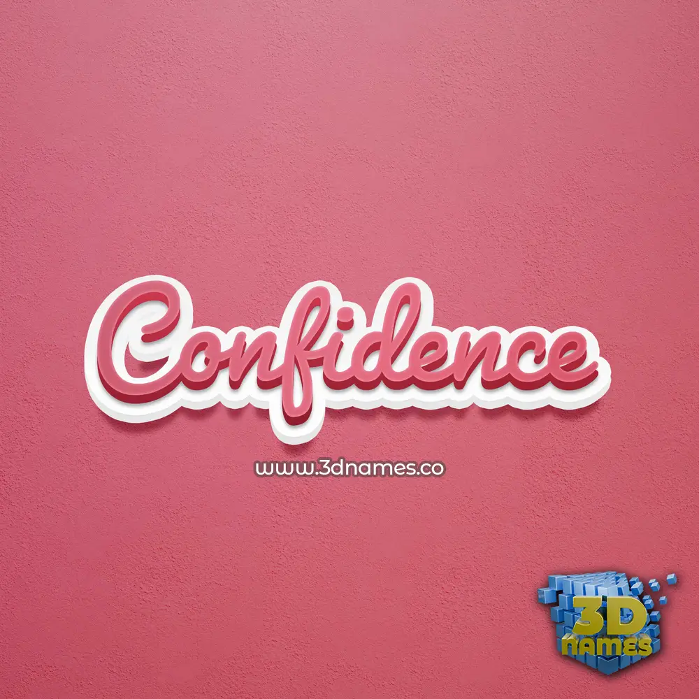 confidence in Red Scribble style - 3D name wallpaper