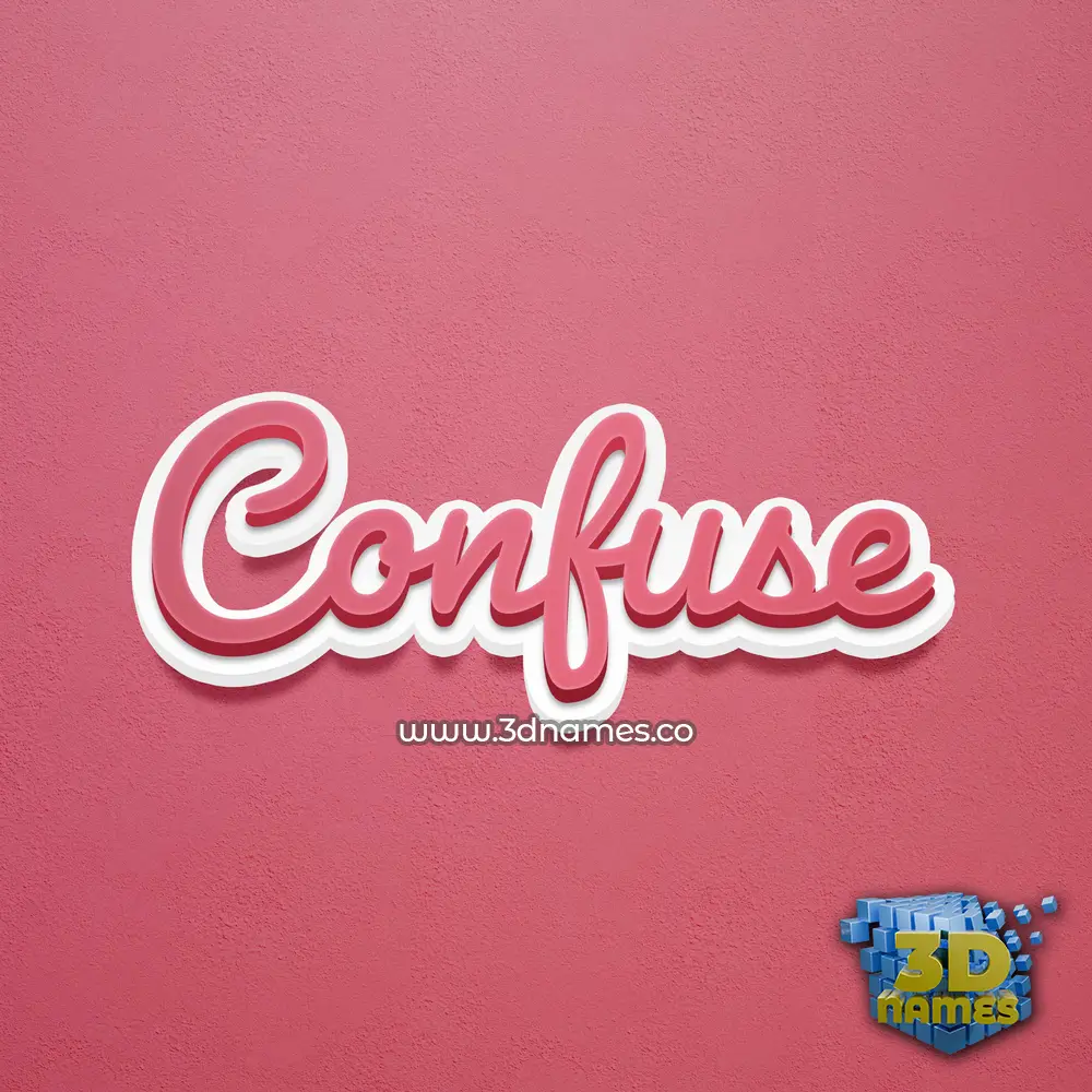 confuse in Red Scribble style - 3D name wallpaper