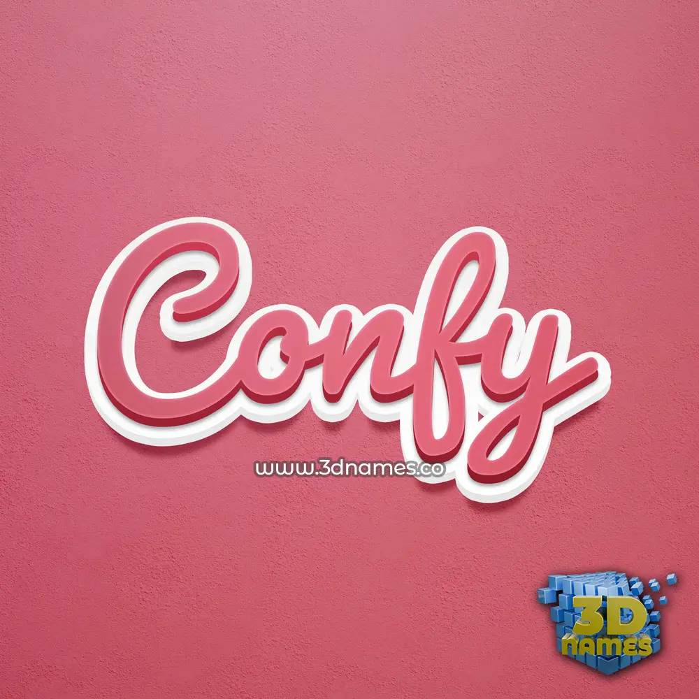 confy in Red Scribble style - 3D name wallpaper