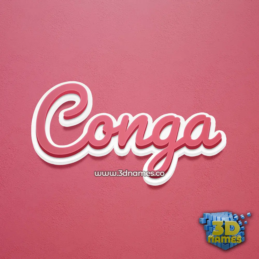 conga in Red Scribble style - 3D name wallpaper