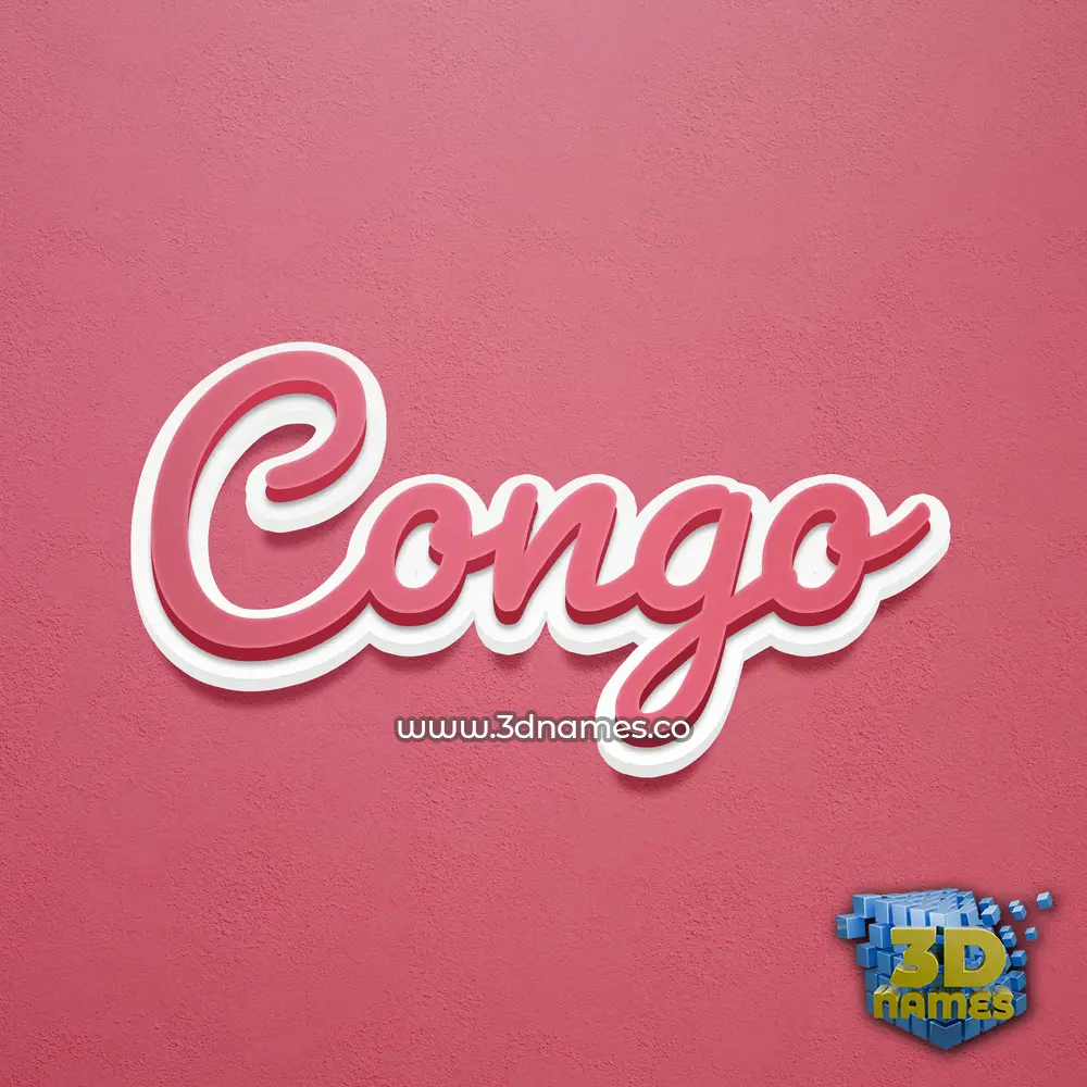 congo in Red Scribble style - 3D name wallpaper
