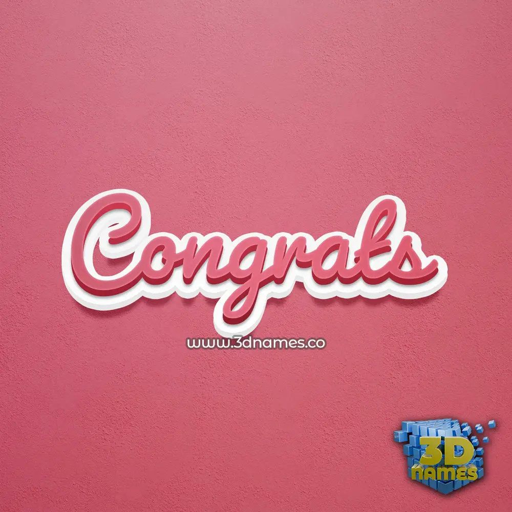 congrats in Red Scribble style - 3D name wallpaper