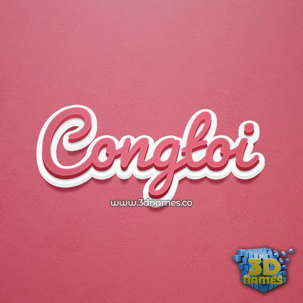 congtoi in Red Scribble style - 3D name wallpaper