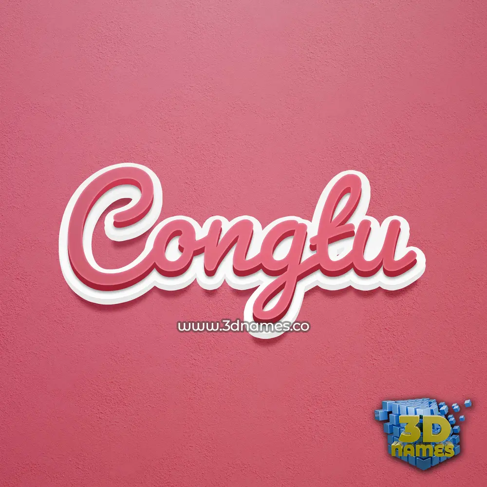 congtu in Red Scribble style - 3D name wallpaper