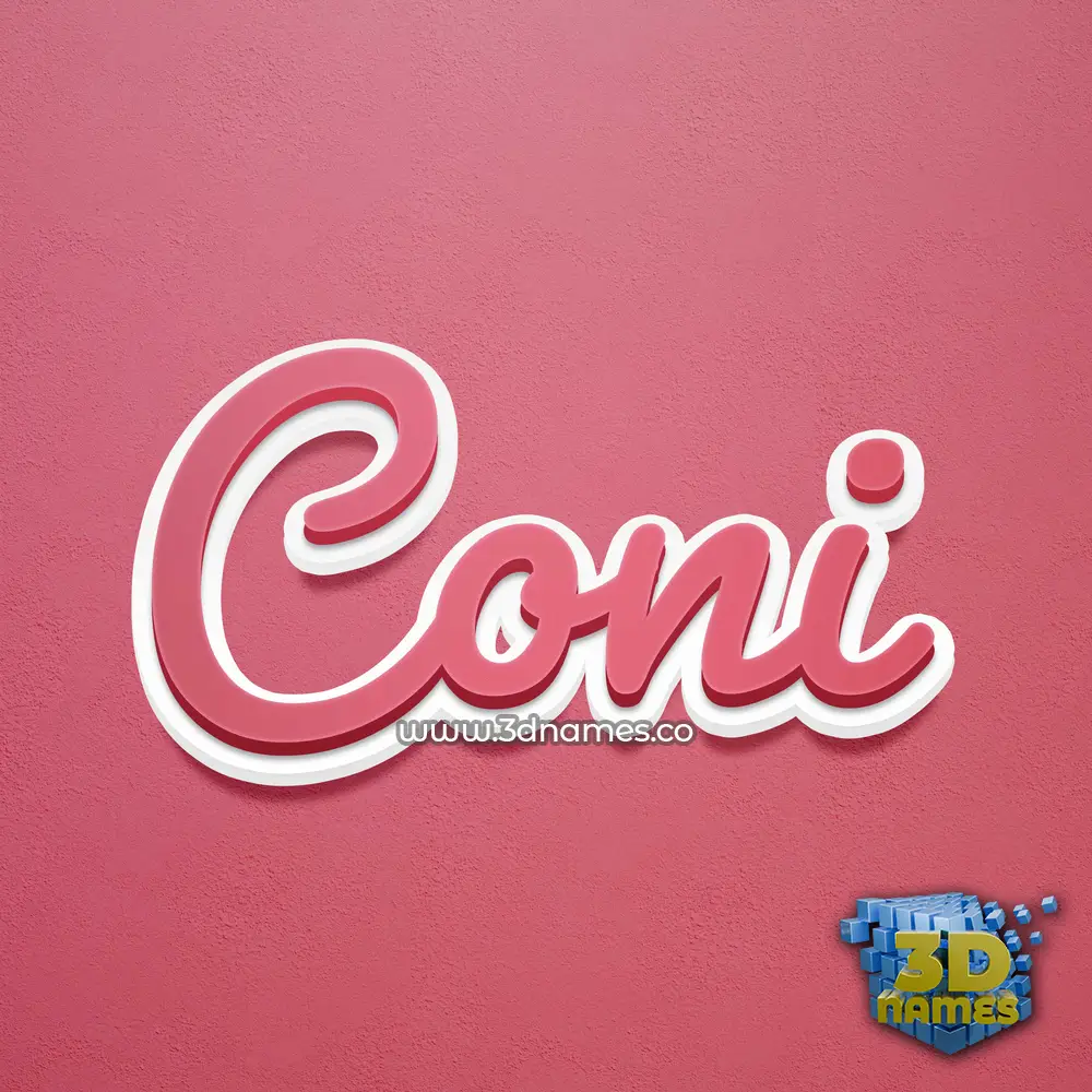 coni in Red Scribble style - 3D name wallpaper