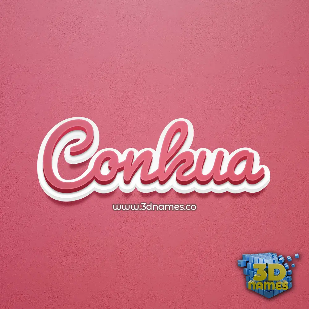 conkua in Red Scribble style - 3D name wallpaper