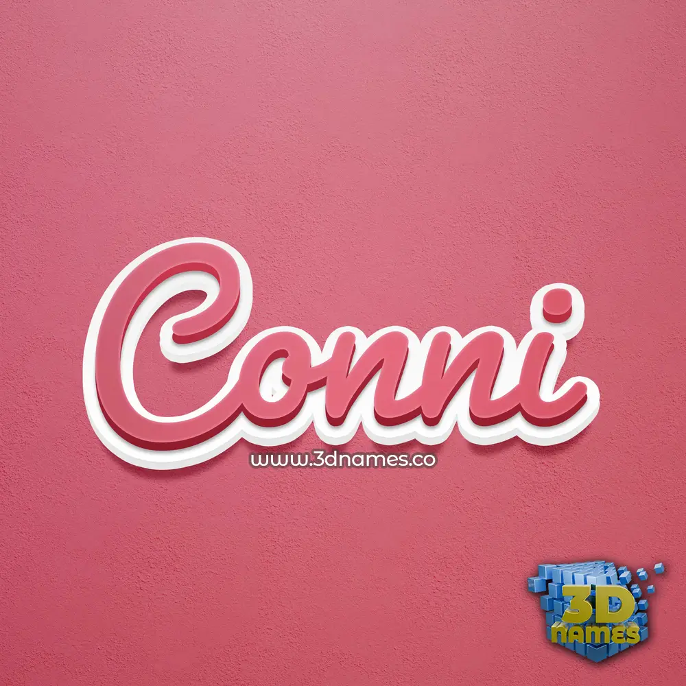 conni in Red Scribble style - 3D name wallpaper