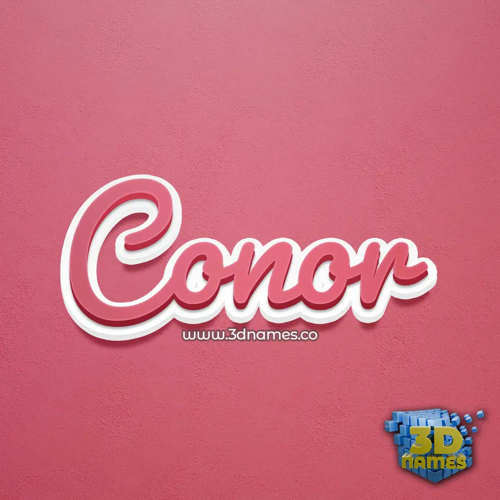 conor in Red Scribble style - 3D name wallpaper