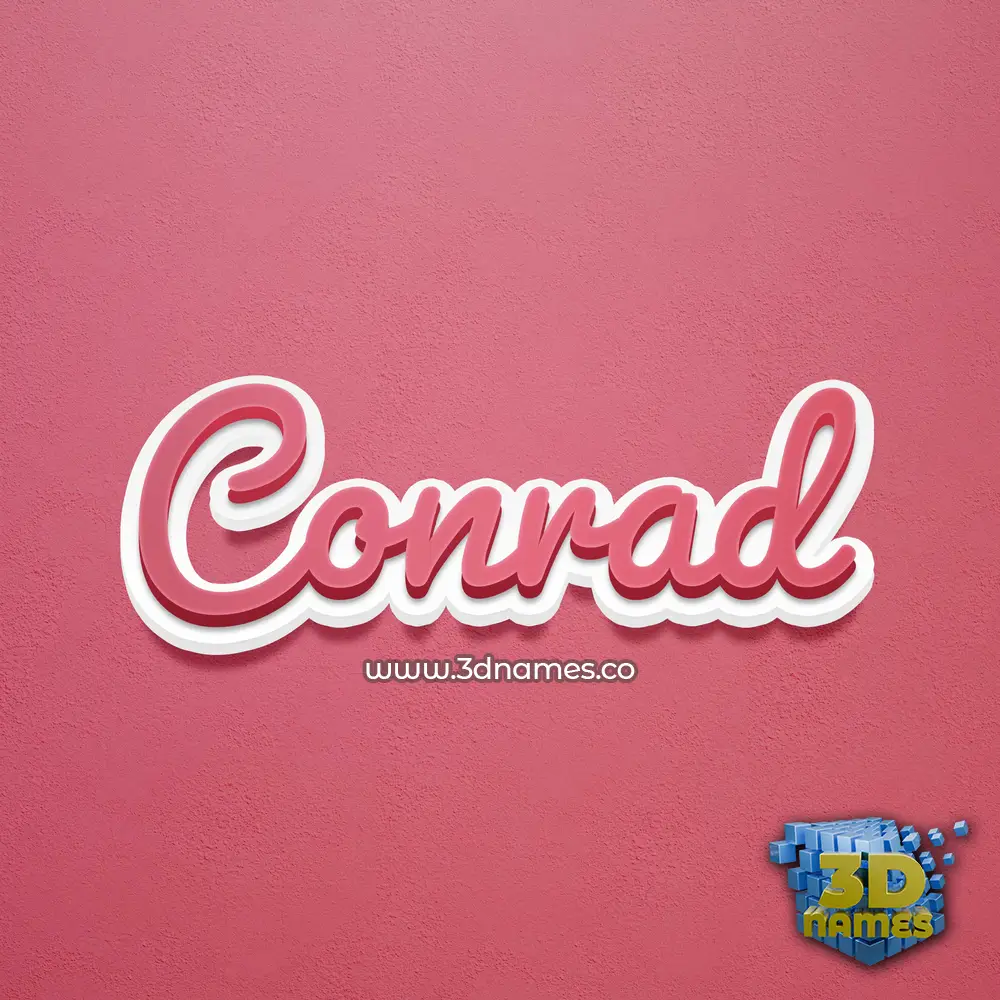 conrad in Red Scribble style - 3D name wallpaper