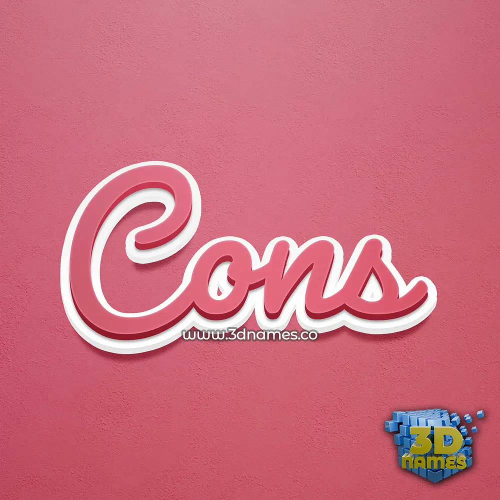 cons in Red Scribble style - 3D name wallpaper