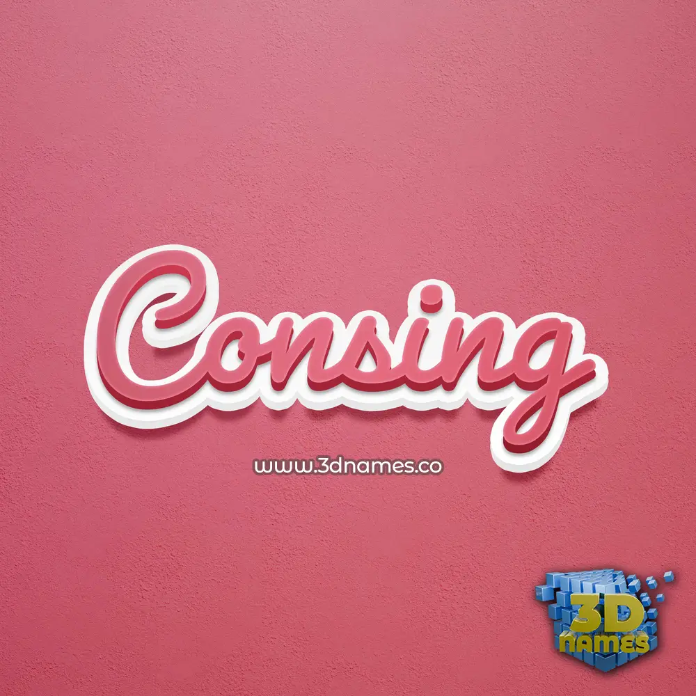 consing in Red Scribble style - 3D name wallpaper